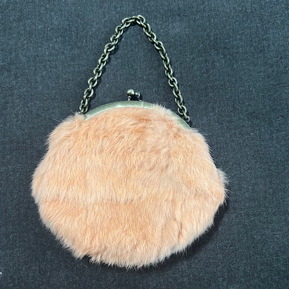 Cynthia Rowley Peach Clutch with Silver Chain